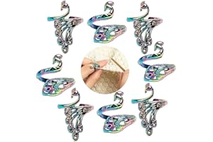 J.CARP 8 Pieces Adjustable Knitting Rings Braided Knitting Rings Yarn Guide Finger Holder for Mom Grandma Thanksgiving Gifts