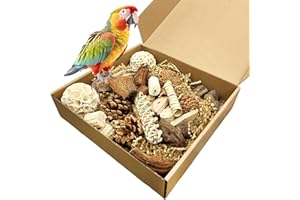 Felicify juguete para loro de Madera Natural, Juguete Forrajeo y Masticable para Pájaros, Juguetes para Pequeños y Medianos Loros Periquitos Agapornis Cockatiels Cacatúas
