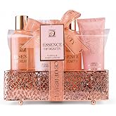 Accentra ESSENCE OF BEAUTY Vanilla &amp; Sweet Almond Bath Gift Basket | Body cosmetic pack with shower gel, foam, lotion and scr