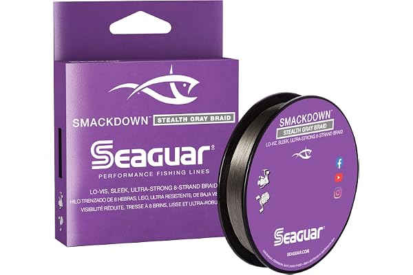 Seaguar Smackdown flätad fiskelina med låg synlighet, grå (stealth gray), flera storlekar