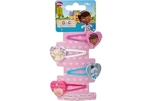 Joy Toy 116066 "Doc McStuffins Assorted Design 4 Hair Clips on Backer Card