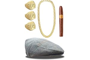 COUNTRY PURSUIT Mega_JumbleSale® Del Boy Adult Trotters Only Fools Fancy Dress Set Kit Halloween Festival Stag Party, Big Daddy, Gangster, Peaky Blinders Dress Up