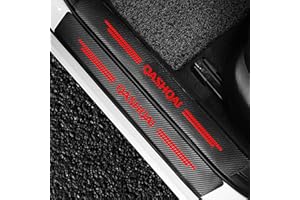 CWWHY 4 Pezzi Fibra di Carbonio Battitacco per Auto Sticker, per Nis-san Qashqai J10 J11 J12 2009-2018 2019 2020 2021, Esterno Battitacco Protezione Plates Anti-Graffio Scuff Adesivi Decorativi Accessori