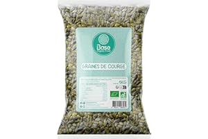 Graines de Courge Bio 1KG | Décortiquées | Vegan | Sans OGM | Cuisine | Sans sel | Potiron | Pâtisserie | Neutre en goût | BASE ORGANIC FOOD