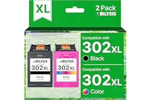 AIRLYSIS 302XL Cartouches d'encre Remplacement pour Cartouche HP 302 XL Noir et Couleur pour HP DeskJet 3639 3630 3632 3636 Envy 4520 4527 4525 4524 OfficeJet 3831 3833 3830 (1 Noir, 1 Tri-Colore)
