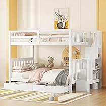 Gxffipw Etagenbett 140x200cm Mit Rausfallschutz & Schubladen - Weißes Hochbett Mit Treppe