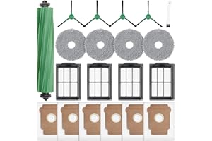 BISENKUD 20 Accessoires pour iRobot Roomba Plus 405/505 Combo Robot Aspirateur laveur, 6 sac aspirateur 4 brosses latérales 4 Lingettes 4 filtres 1 Brosse principale 1Brosse de nettoyage