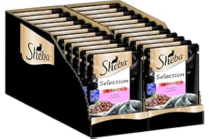 Sheba Katzennassfutter Selection in Sauce, 24 Portionsbeutel, 24x85g – Katzenfutter nass, mit Lachs (MSC zertifiziert)