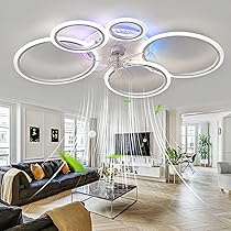 Plafoniera Con Ventilatore Telecomando Ventilatore Da Soffitto Con Luce Litglobe 50cm | Telecomando E APP | 6 Velocità | 3 Colori Dimmerabili Ventilatore Con Telecomando - Foto 14