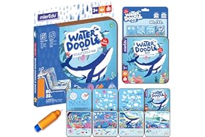 mierEdu Magisches Wassermalbuch Meereswelt – Zaubermalbuch für Kinder ab 3 Jahren mit Wasserstift – Malen mit Wasser ohne Flecken – Wasser Spielzeug mit Meerestieren für unterwegs