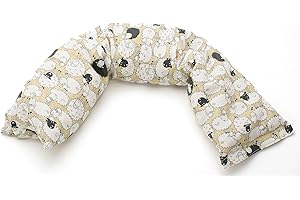 ERBORISTERIA VITA Cuscino lungo con semi di lino scaldacollo per dolori cervicale - Prodotto in Emilia Romagna (Pecorelle)