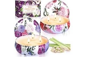 MULEVIP Candele Citronella 2 Pezzi 12.5 OZ Candela Citronella Esterno,Candele Profumate,Grande Capacità Candele Citronella Esterno,Candela alla Citronella per Campeggio