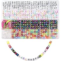 Perline Lettere TOAOB 800 Pezzi - Cubi Acrilici 6mm Per Braccialetti Fai Da Te | Con Filo Elastico - Foto 13