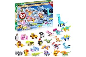LUPXIU Calendario de Adviento de Navidad 2024 Juguete de Construcción para Niños, Juguetes de Navidad Mini Cute Bricks 24 Pcs Calendario de Adviento Juego de Bloques de Construcción para Niños o Niñas 6-12