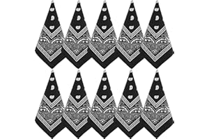NACHLYNN 10pcs Paisley Bandanas Assorted Bandanas Cowboy Polyester Headbands Square Scarf Headwear