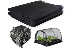 HAPLOS Moustiquaire d'extérieur, Filet de Protection Contre Les Insectes, Maille Fine Filets pour Jardin, Oiseau Barrière de Chasse Protection des Plantes Filet de Jardin (3 x 4 M, Noir)