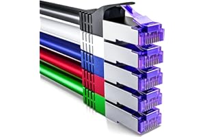deleyCON 5x 0,25m CAT7 Netzwerkkabel - 10 Gigabit - Kurzes 25cm RJ45 Patchkabel Ethernet Kabel (Kupfer, SFTP PiMF Schirmung) 