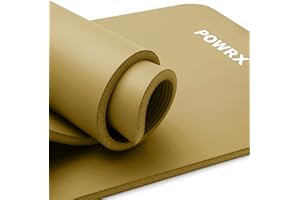 POWRX Colchoneta Fitness Antideslizante 190 x 60, 80, 100 cm - Esterilla deporte ideal para Yoga, Pilates y Gimnasia - Extra Suave y Grosor de 1,5 cm o 1 cm - Ecológica con Cinta para Transporte y Funda + Poster