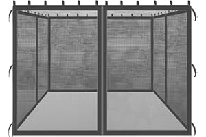 Coverify Pavillon Moskitonetz Ersatz Bildschirm Wände für Pavillon 3x3m Seitenwand schwarz (Nur Moskitonetz)