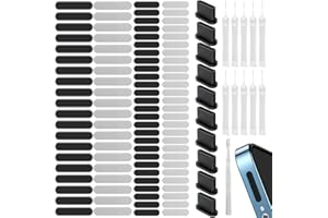 SPOKKI 117 USB C Staubschutz Stöpsel Reinigungsbürste Staubdichter Mesh-Aufkleber USB C Schutzkappe Ladeschnittstelle Staubdichte Stecker Passend für iPhone Google Samsung Galaxy Xiaomi Redmi Handy
