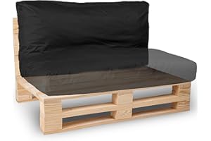 bananair - Pallet Cushions Outdoor - Waterproof & UV Resistant Fabric - Comfortable Foam Padded Garden Furniture Cushions (Versatile Seat/Backrest Pallet Cushion 120x60 cm, Black)