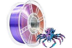 iBOSS trójkolorowy PLA+jedwabny filament 1,75mm, filament do drukarki 3D, PLA Plus +/-0,02mm, 1kg 2,2 funta, powierzchnia o wysokim połysku, jedwabna zielona miedź