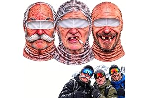 3 stycken roliga realistiska skidmask för vuxna, ventilerande och vindtäta | Balaclava med motiv gammal man, balaklava rolig gammal man, 3D-skidmask med altherren ansikte för skidor och karneval