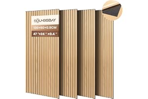Soundsbay Akustiska paneler självhäftande 2,88 m²–4 stycken 120 × 60 × 0,9 | Akustiska plattor, väggpaneler av stora ljudisoleringsplattor för akustisk behandling och väggdekoration