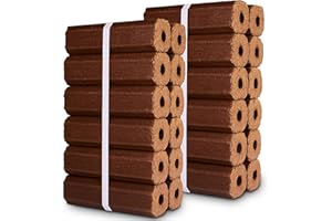 Topline High Energy Heat Logs - Pack of 24 Ultra Dry Compressed Fuel Logs. Great for Burners, Open Fires and Multi-Fuel Stoves. Planet-Friendly Wood Briquettes.