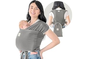 KeaBabies Fascia Porta Bebè D-Lite - Facile Da Trasportare, Fascia Porta Bebè Regolabile, Fascia Porta Bebè Da Neonato A Bambino, Porta Bebè Ad Anello, Fascia Portabebè Ad Anello (Graphite)