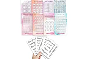 QUPUCE 8 tipi Risparmia Il Denaro Challenge, Agenda Risparmio Soldi con Buste a Cerniera per Lavoro e Casa Budget di Contanti Organizzatore (Rosa-Italiano)