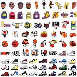 LAjuu 27Pcs Charmes De Chaussures Basketball Shoe Charms PVC Charm Chaussures Pour Décorer Des Chaussures, Cartables, Bracelets, Cadeau De Fête D'Anniversaire Garçon