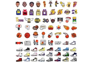 JSTHHTT 75 Pièces Charmes de Chaussure, Breloques de Chaussures sur Le Thème du Basket-ball, Pins Croc Charmes de Chaussure, Accessoires de Breloques, pour Garçons, Enfants, Adolescents et Adultes