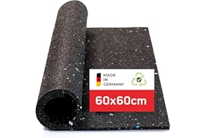 BAUHELD Antivibrationsmatte Waschmaschine 60x60 x 0,6 cm - Made in Germany - Rutschfeste Antirutsch-Matte aus Gummigranulat - Unterlage für Trockner, Subwoofer, Outdoor Teppich, 3D-Drucker, Gym-Boden