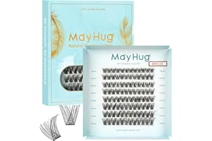‎MAYHUG Mayhug Wimpern Extensions Natürliche Einzelne Wimpern 96 Pcs 8-16mm D Curl Cluster Lashes DIY Wimpern für Zuhause Fake Lashes(BREEZE)
