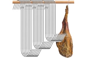 dafuhao 30 ganci per carne a forma di S, 13/15/18 cm, ganci da macellaio, resistenti in acciaio inox, per appendere la cucina, pancetta, prosciutto, arrosto, anatra, carne, barbecue, barbecue