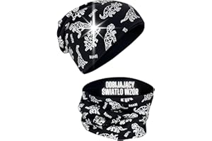 HECKBO 360° odblaskowa dziecięca czapka i komin – 95% bawełny – miękki i łatwy w pielęgnacji materiał stretch – beanie na wiosnę, jesień i zimę (48–54 cm)