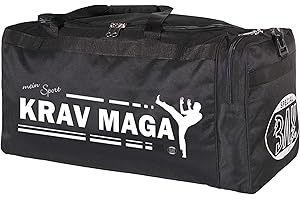 ‎BAY BAY XL Sporttasche Mein Sport Krav MAGA, SV, Tasche, Trainingstasche, Boxtasche Boxingtasche Box Bag, schwarz, 70 x 32 x 30 cm Kampfsport Tasche mit Aufdruck Druck Self Defense Sport Training