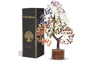 YATSKIA Crystal Tree - Seven Chakra Tree - Bonsai Tree - Healing Crystals - Crystals and Gemstones - Home Decor - Spiritual Gifts