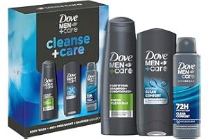 DOVE MEN + CARE Dove Men+Care Gift Set Dove Men+Care Cleanse+Care Trio with a body wash, a 2-in-1 shampoo & conditioner and anti-perspirant perfect gifts for men 3 piece