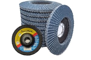 FEROFLEX Lot de 20 disques à lamelles de 125 mm pour meuleuse, Korn 80, 100