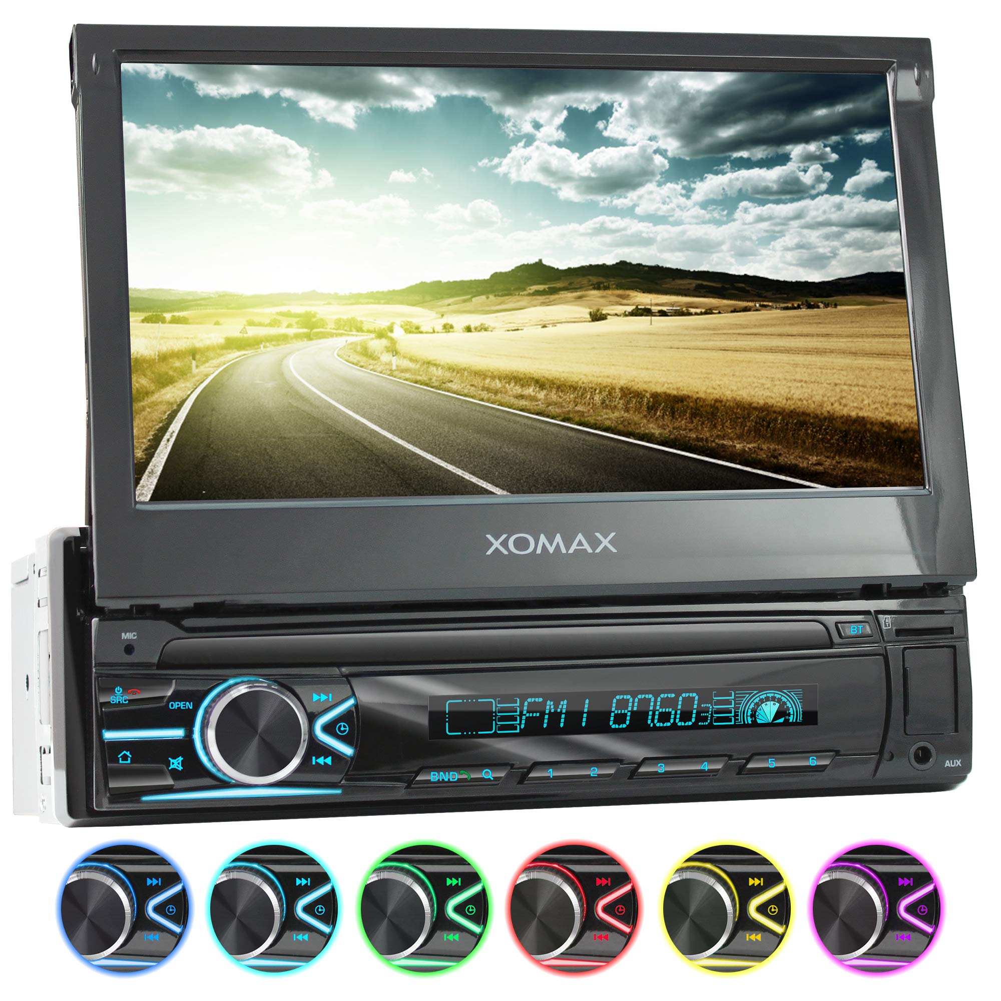 XOMAX-XM-V746-Radio-de-Coche-I-Autoradio-con-Bluetooth-Manos-Libres-I-7-18-cm-Pantalla-tctil-I-Mirroring-de-la-Pantalla-para-Android-I-RDS-I-SD-I-USB-I-1-DIN