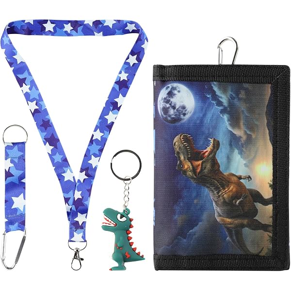 Portefeuille Enfant Pliable Motifs Espace Avec Cordon Et Chaîne Métal - Idéal Cadeau Pour Fille Et Garçon