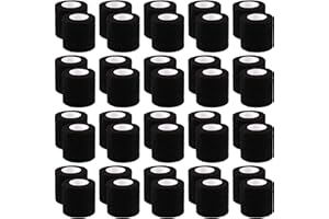 BQTQ 40 Rolls Cohesive Bandage Self Adherent Sport Wrap Tape 2 Inch x 5 Yards Stretch Bandage Wrap Athletic Tape for Human and Animals Ankle Sprains Swelling, Black