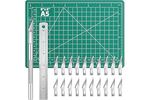 Artcut Bisturi, 23PCS Cutter Di Precisione, Taglierino con 20 Lame, Bisturi Modellismo con A5 Tappetino da Taglio, per Intagliare, Scolpire, Modello, Hobby, Cutter