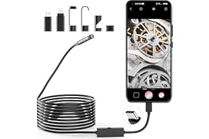 Lightswim 1920P Endoscope Snake Inspection Camera, Type C Borescope, Scope Camera with 8 LED Lights for Android and iOS Smartphone, iPhone, iPad, Samsung (16.5 FT/5M)