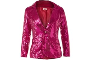 dressforfun 900995 Damen Pailletten Blazer, Langarm Glitzer Jackett - Diverse Größen -