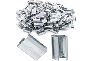 ANMAS POWER Open Strapping Seals 100pcs, Heavy Duty Open Metal Seals For 12mm/16mm/19mm Polyester(PET) Polypropylene(PP) Strapping