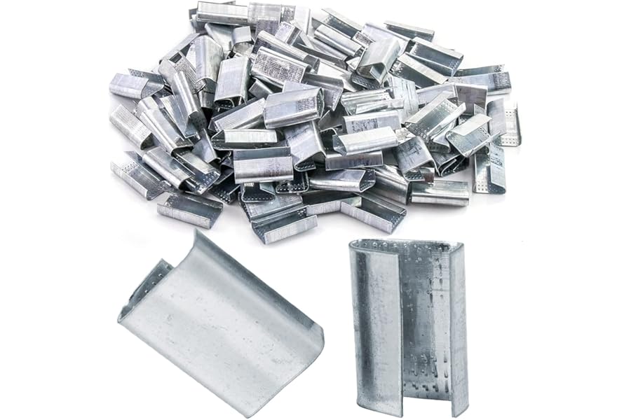 Open Strapping Seals 100pcs, Heavy Duty Open Metal Seals For 12mm/16mm/19mm Polyester(PET) Polypropylene(PP) Strapping