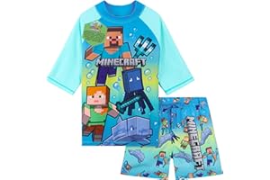 Get Trend Minecraft |Pokemon Conjunto de Bañador Niño Bañador Natacion Adolescente Set de Baño 2 Piezas
